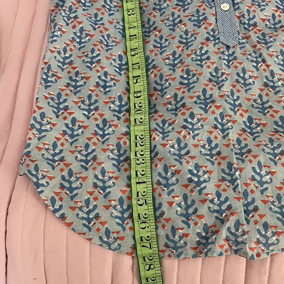 J. Crew coral block print popover cotton tunic blouse 4 - Picture 8 of 8
